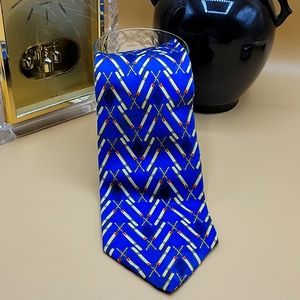 Longchamp RARE Crewing Oars Silk Tie Italy
